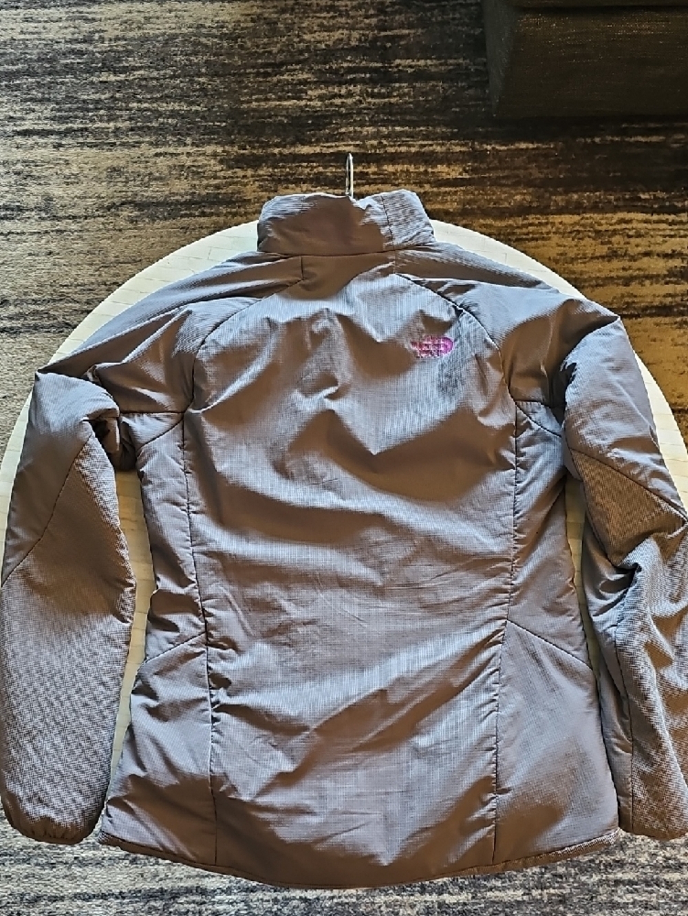 The North Face Women's Puffer Jacket - Taupe with Pink Accents - Picture 3 of 4